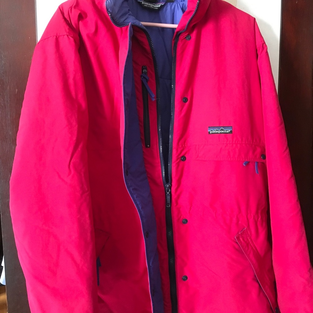 Patagonia zip up button ski insulated jacket, Sz 13/14